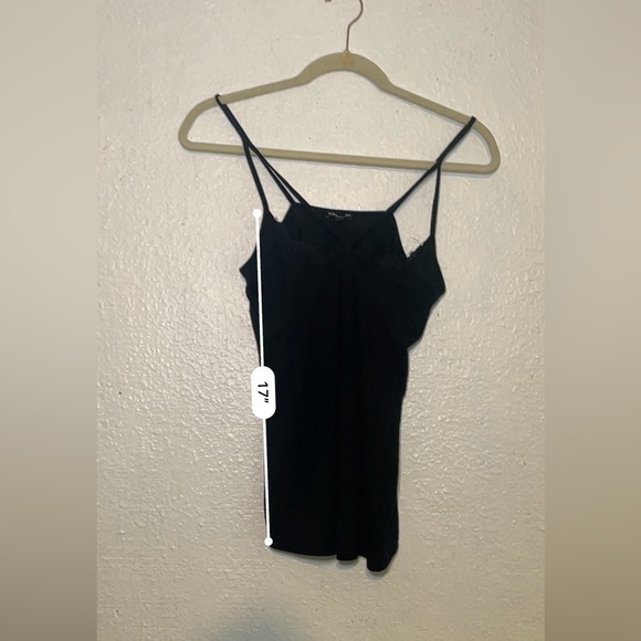 Express black spaghetti strap tank top with lace in front size XS - Picture 4 of 8
